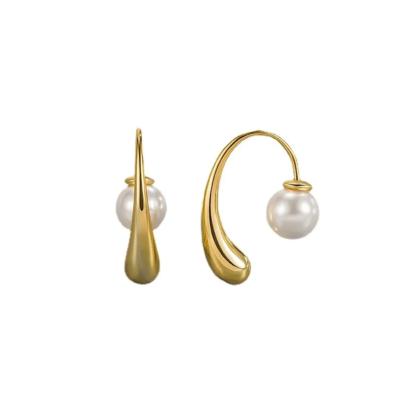 Premium Niche Design Unique Drop Pearl Ear Hooks
