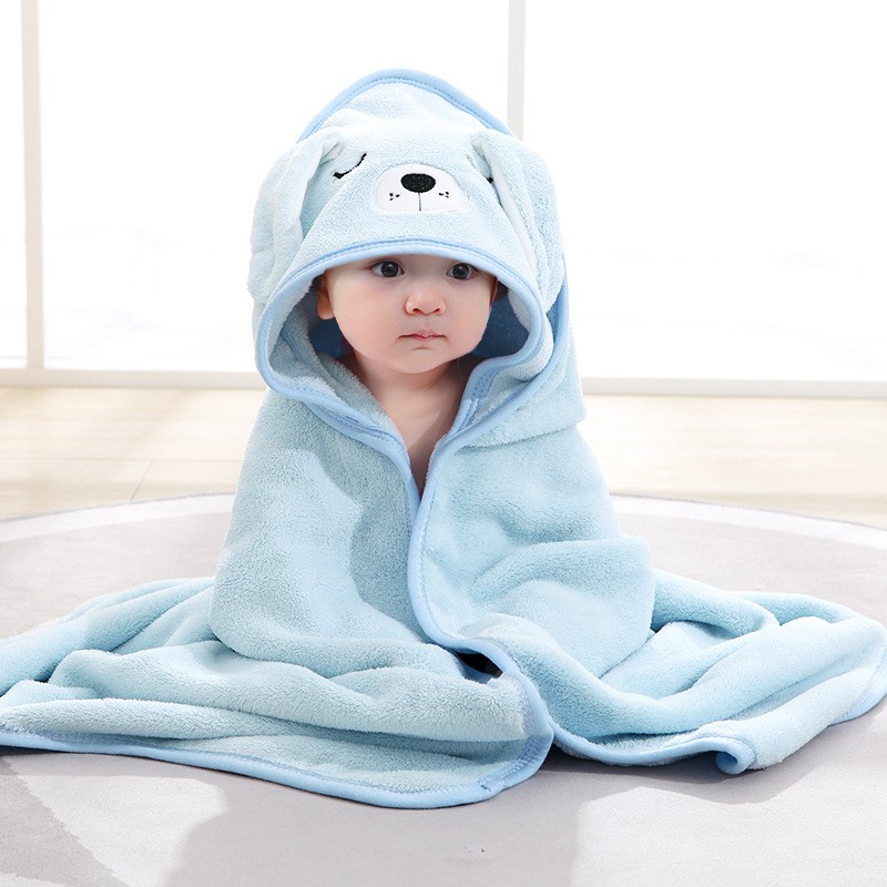 Cartoon Animal Baby Bath Towels  Soft Newborn Hooded Towel Blanket, Toddler Bathrobe