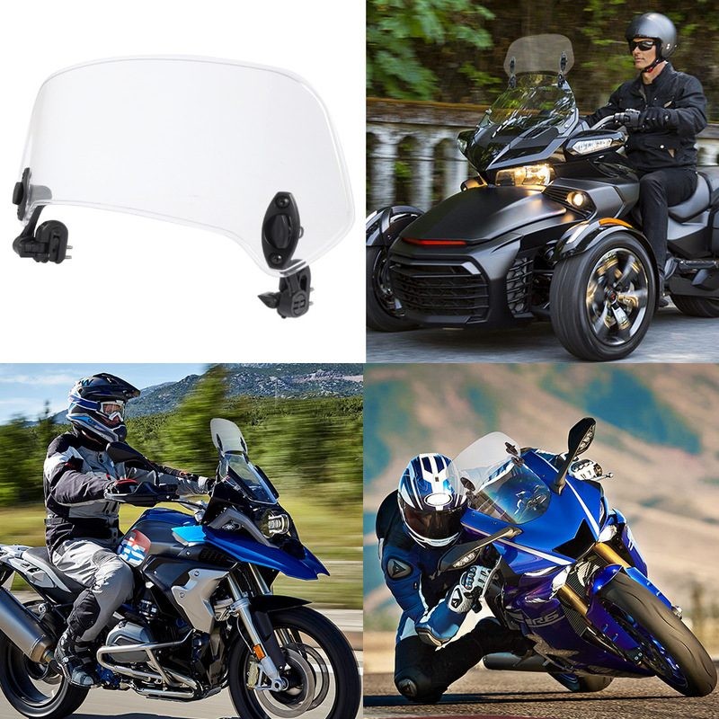 Motorcycle Adjustable Clip-On Windshield
