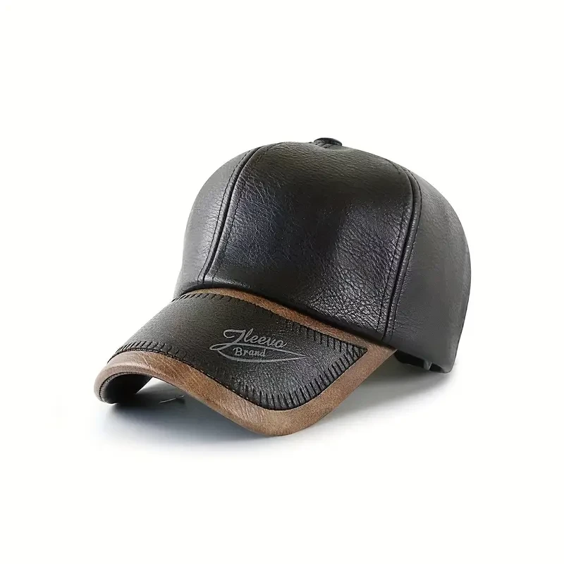 Faux Leather Men's Fashion Baseball Cap