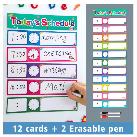 DIY Visual Schedule for Toddlers, Daily Routines Schedule Cards, Classroom Decoration, Schedule Pocket Chart Add-ons Montessori