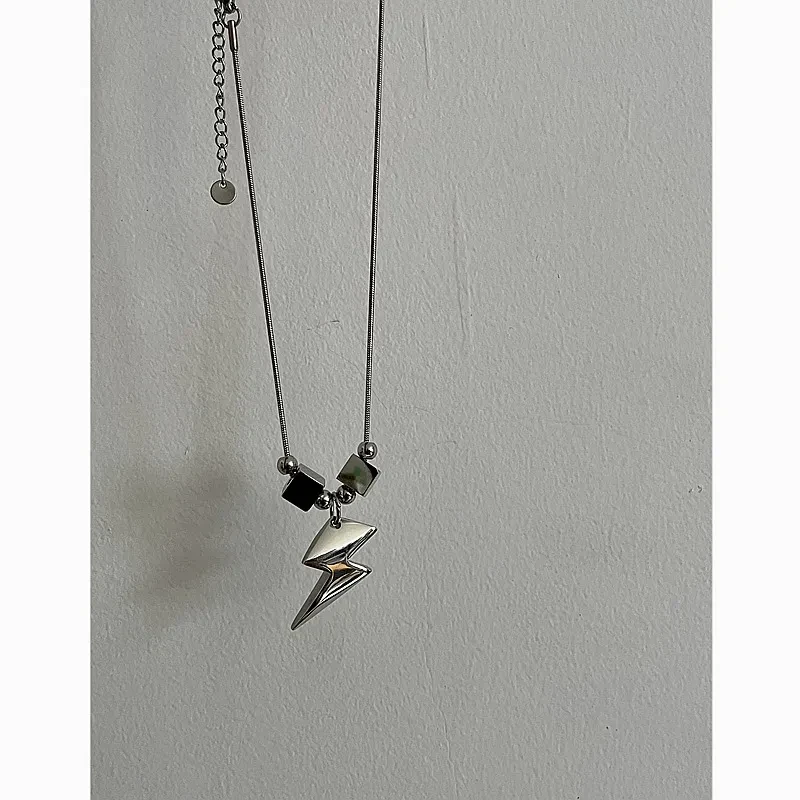 High Texture Lightning Pendant Necklace