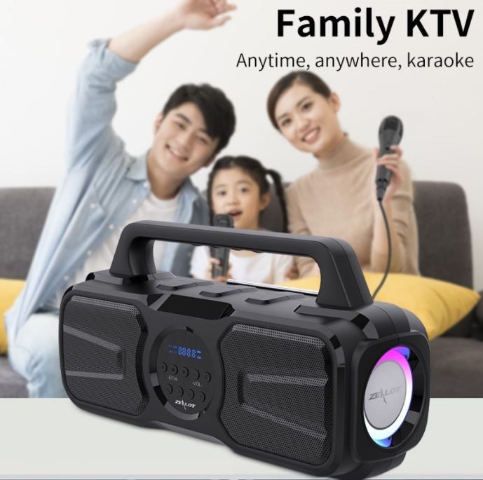 Speaker, Zealot P2, 40W, 8000mAh, With Wire Microphone,