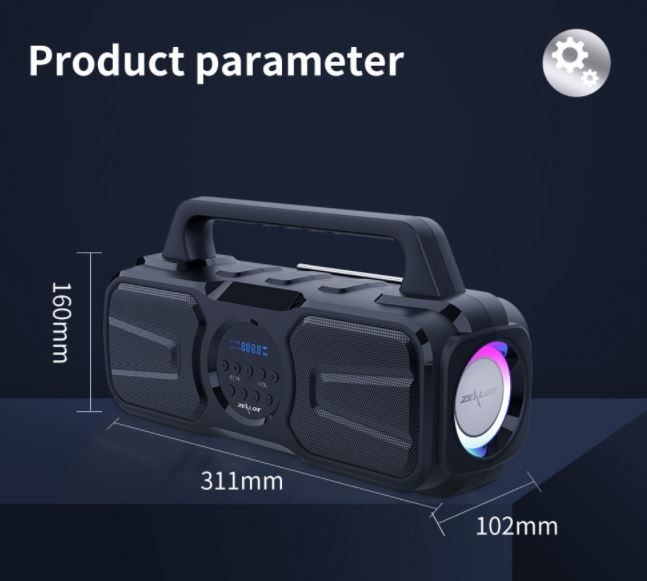 Speaker, Zealot P2, 40W, 8000mAh, With Wire Microphone,