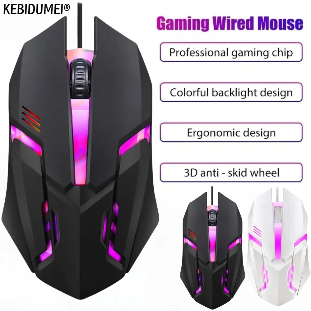 USB Wired Gaming Mouse 5000 DPI Ergonomic, Silent, and Backlit Professional Gamer Mice