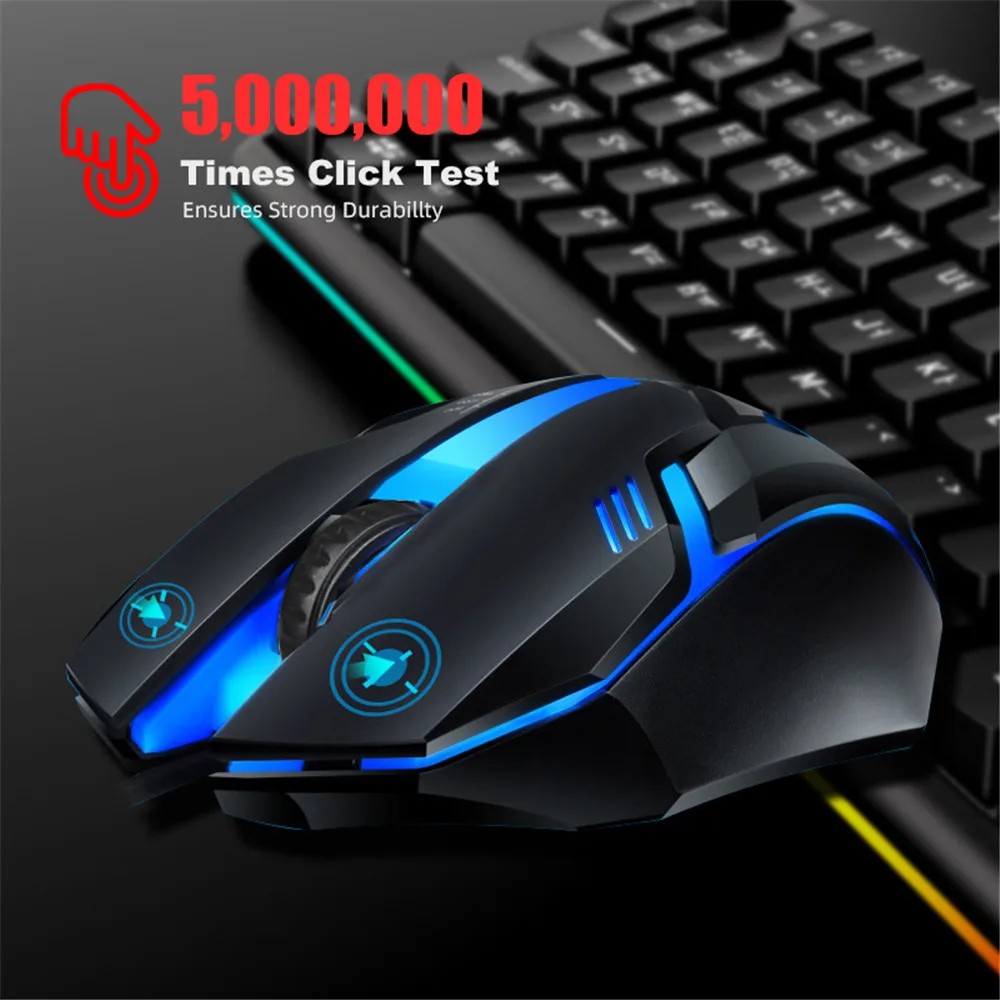 USB Wired Gaming Mouse 5000 DPI Ergonomic, Silent, and Backlit Professional Gamer Mice