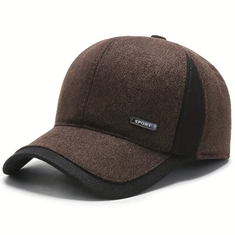Men Winter Baseball Cap With Ear Flaps