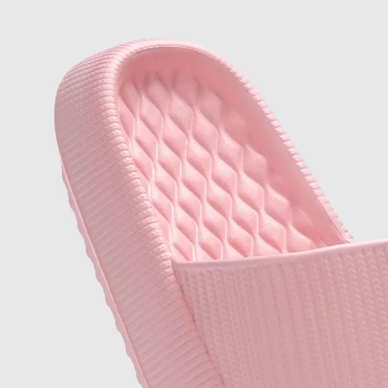 Summer EVA Slippers Solid Color Rhombus Stripe Anti-slip Slippers New Women's Home Shoes