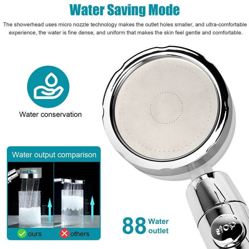 Shower Head Jet Spinning High Pressure Blue