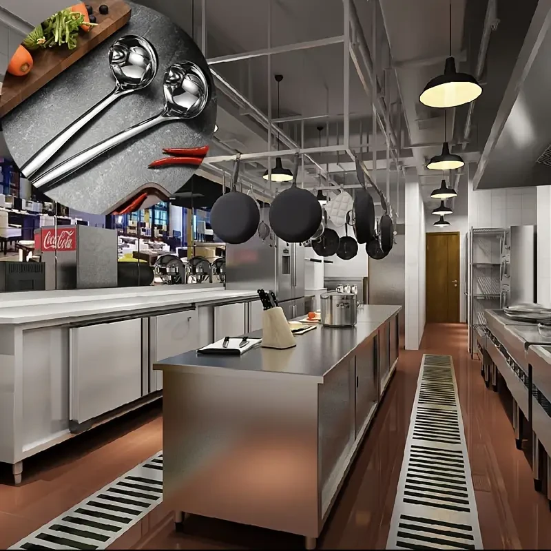 304 Stainless Steel Oil Separation Spoon - Thickened Long Handle Filter Spoon for Hot Pot, Soup, and Grease Trap