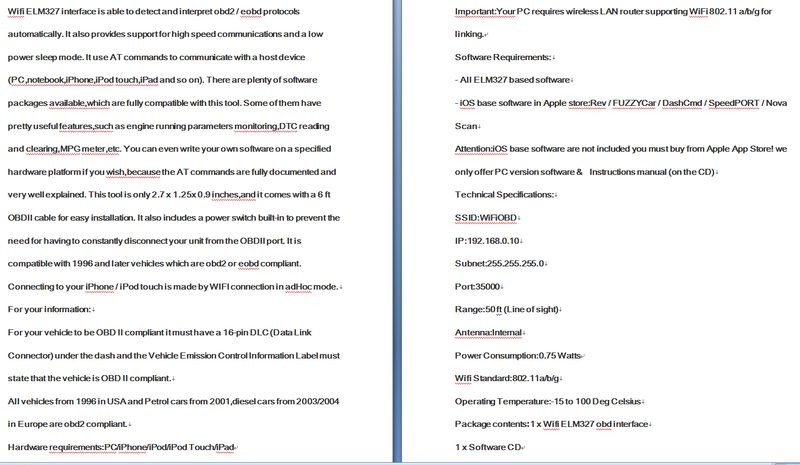 ELM327 WiFi Bluetooth OBD2 Scanner Code Reader