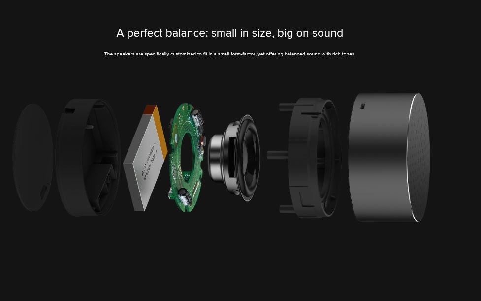 Bluetooth Speaker, Mi Bluetooth Speaker Mini, Full metal, Built-in microphone