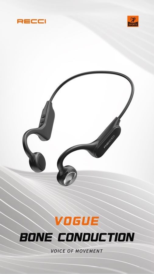 Bone Conduction Earphone, Wireless. Black