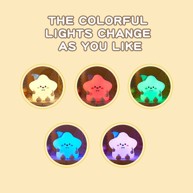 Star Silicone Lamp, Color Can Charge.