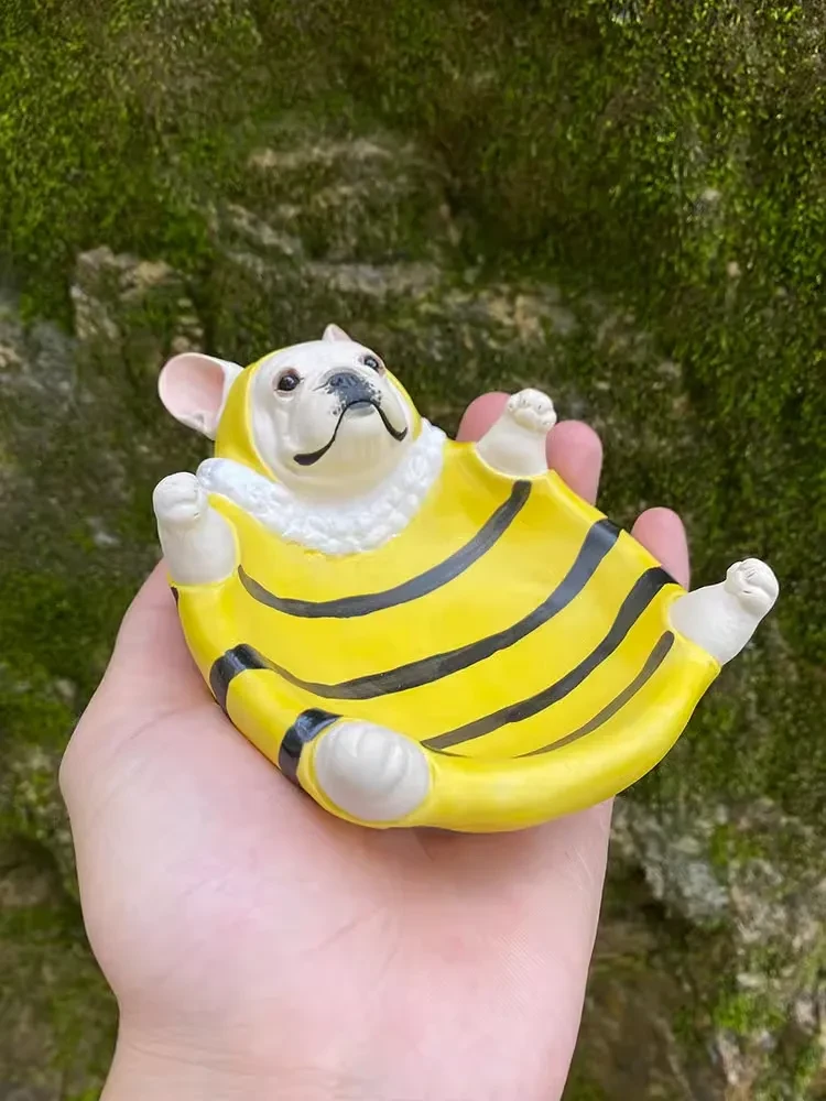 Cute French Bulldog Dish Handmade Pottery