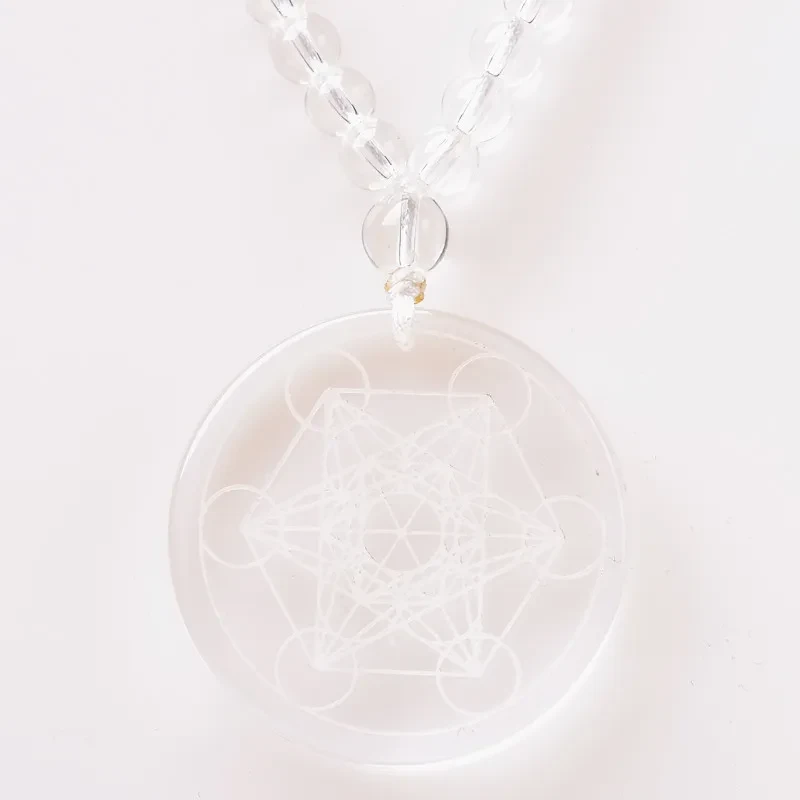 White Crystal Pendant Metatron Men's and Women's Necklace Pendant Natural Crystal Jewelry Pendant Nothing