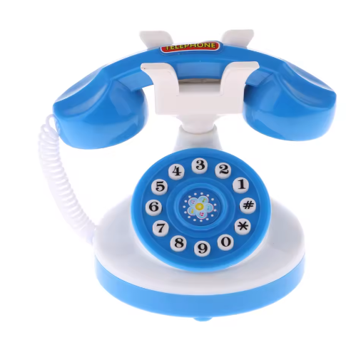 Plastic Electronic Vintage Telephone Landline Kids Pretend Play Early Educational Toy Birthday Gift