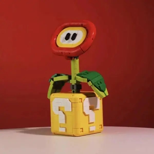 NEW MOC Piranha Plant Model Assembled Building Block Brick, Fit Flame Flower