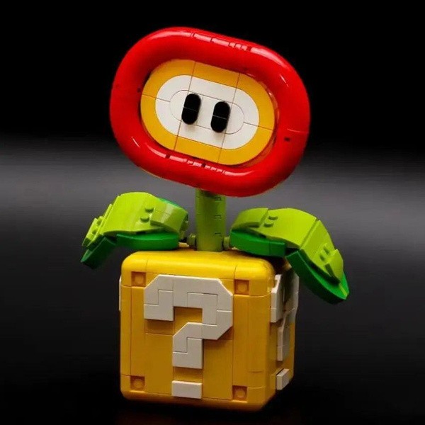 NEW MOC Piranha Plant Model  Assembled Building Block Brick, Fit Flame Flower
