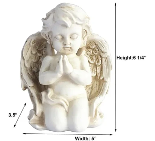 Retro old style girl sculpture small plaster statue