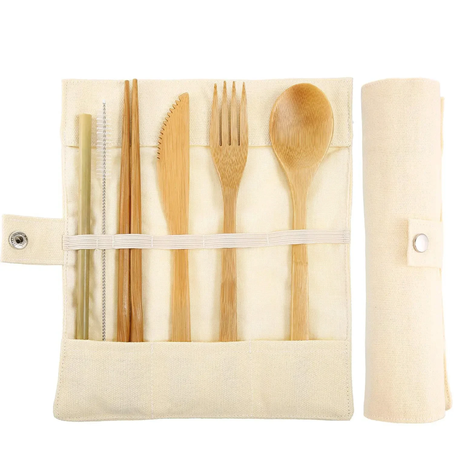 Stainless Steel Telescopic Cup Folding Cup Kraft Paper Lunch Box Bag Bamboo Utensils Set