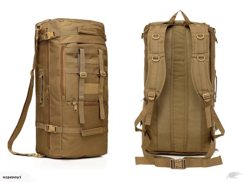Military Tactical Bag Camping Backpack 60L Sandy Brown