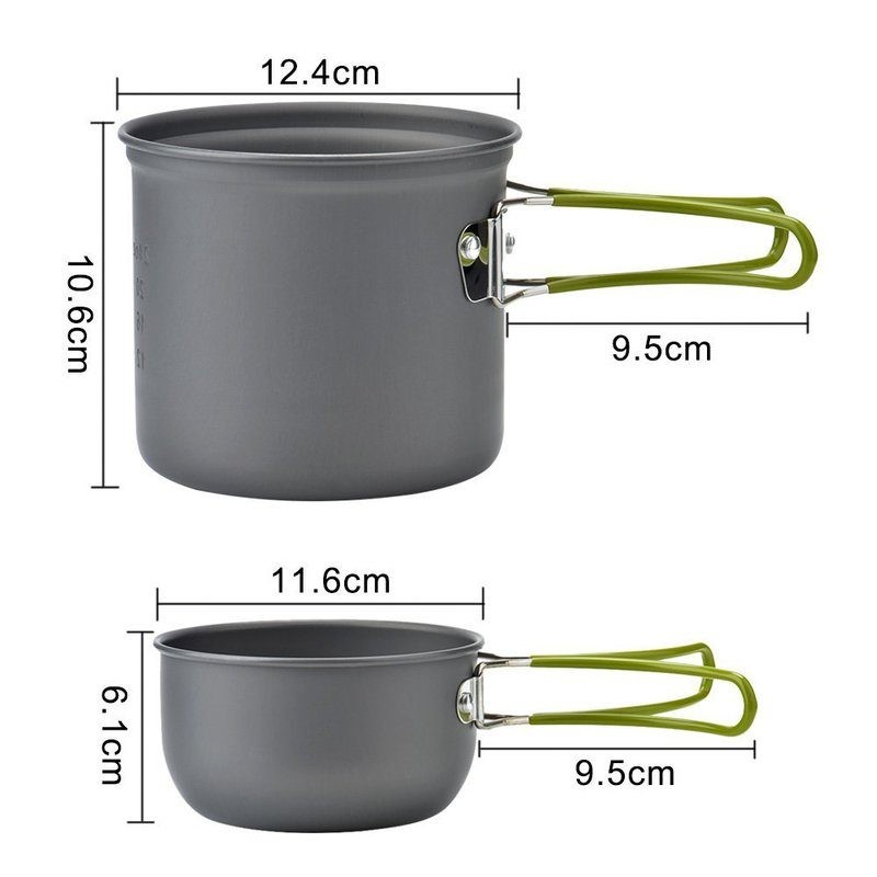 13pcs Camping Stove Set Cookware Picnic Bowl Pot Pan Gas