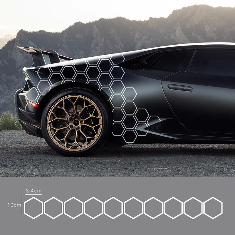 Reflective Car Body Stickers Hexagon Pattern