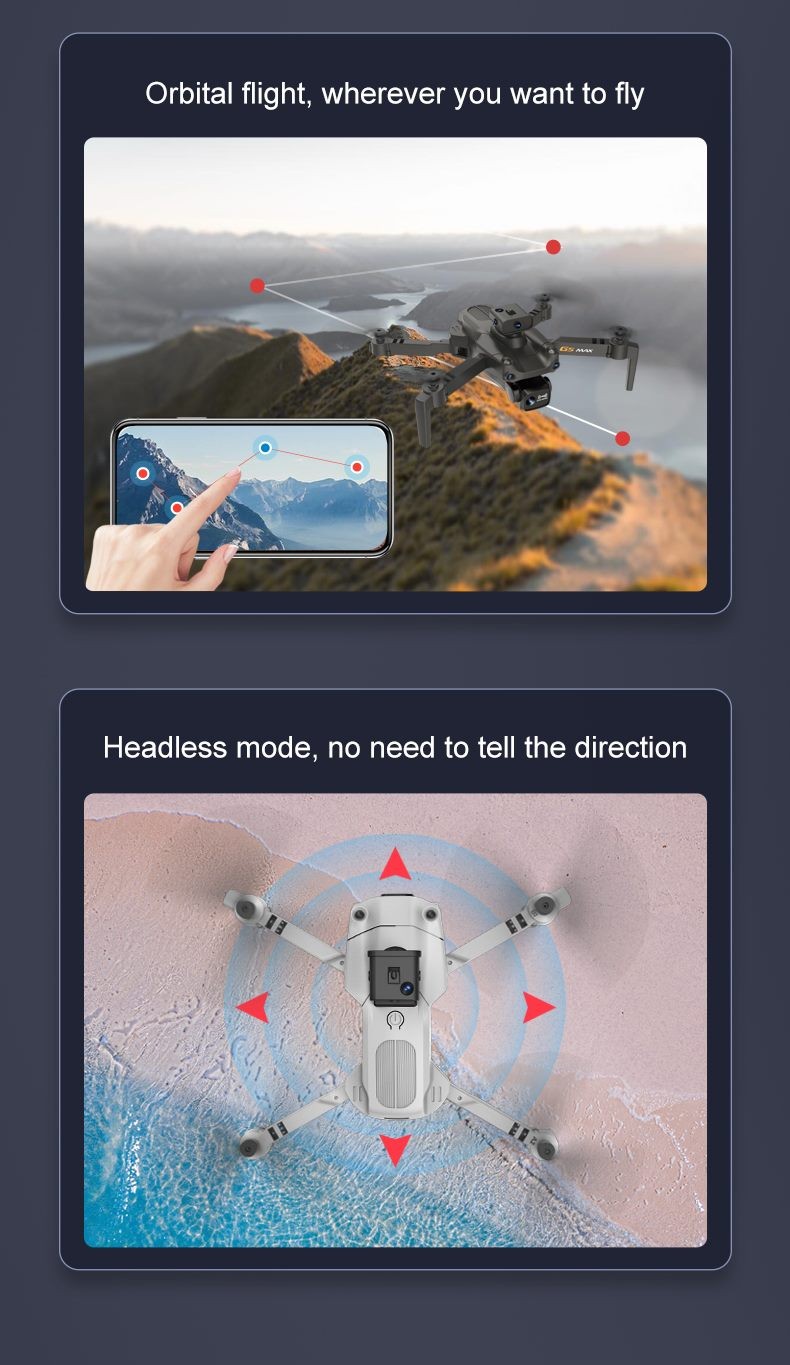 Drone, Foldable 4K Dual Camera Drone with Obstacle avoidance and optical flow