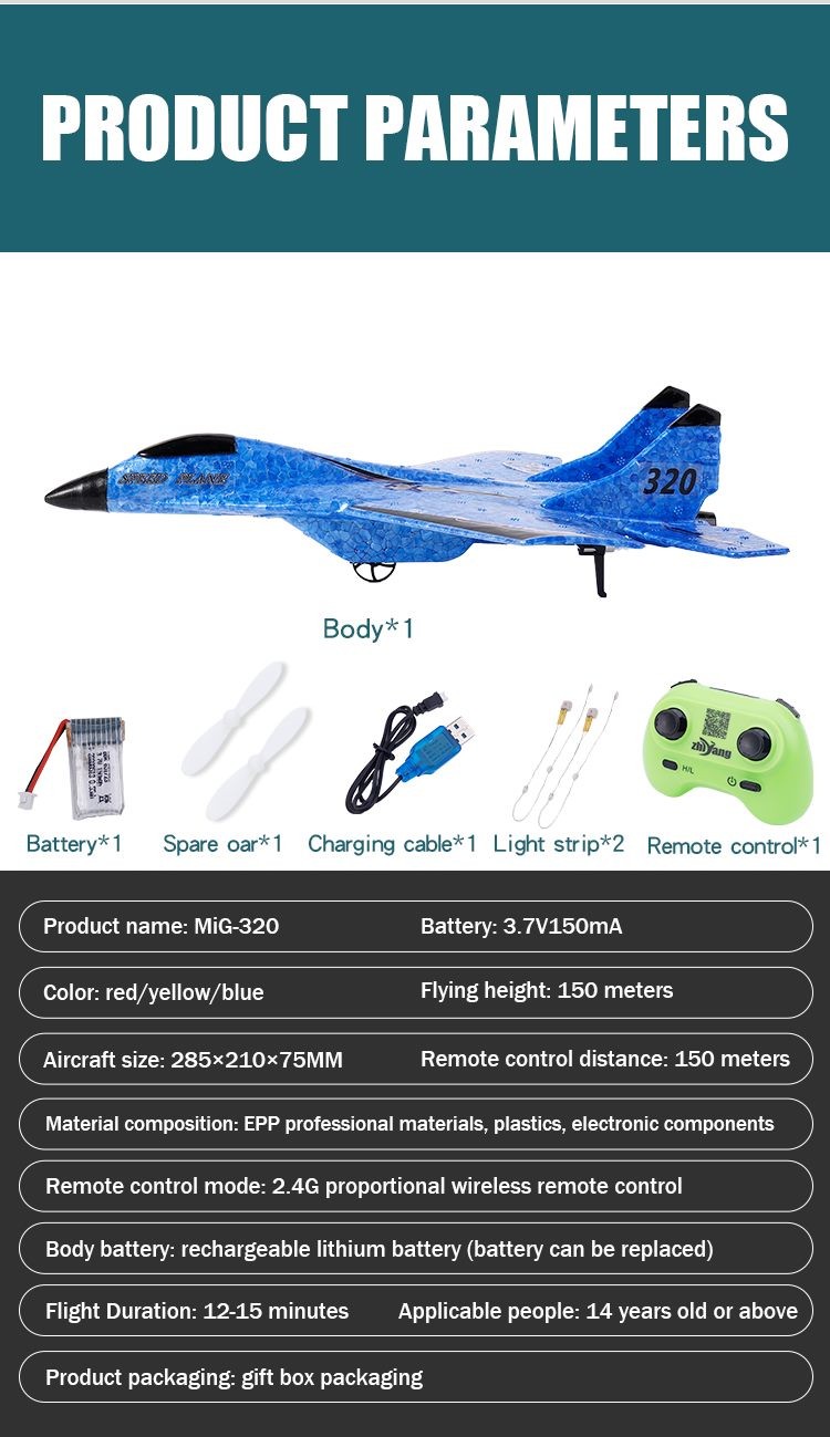 Drone, EPP Remote Control Aircraft, MIG 320 Model Design