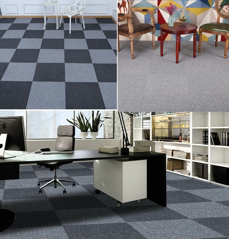 Carpet Tiles Mat Light Grey 0.9KG Per Tile