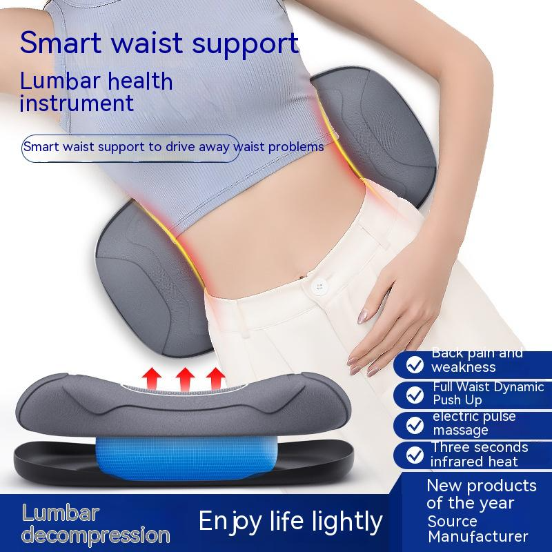 Airbag Traction Instrument Red Light Waist Pillow Hot Compress Automatic Timing Pulse Lumbar Spine Massage Pillow