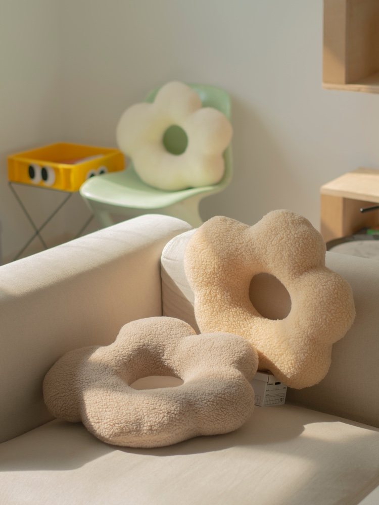 Geometric Cute Korean Office Cushion Lamb Velvet Pillow Sofa Decorative Cushion