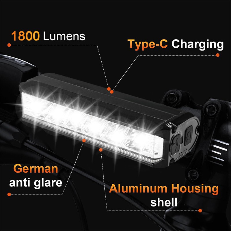 Super Bright LED Bike Light, 4 Lighting Modes, USB Rechargeable Bicycle Front Light, Waterproof Bike Light, Daytime Running Light, Off-Road Cycling Commuting