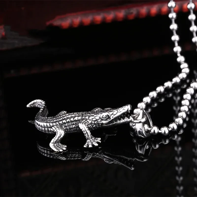 Animal Jewelry Wholesale Titanium Steel Pendant Men's Crocodile Pendant