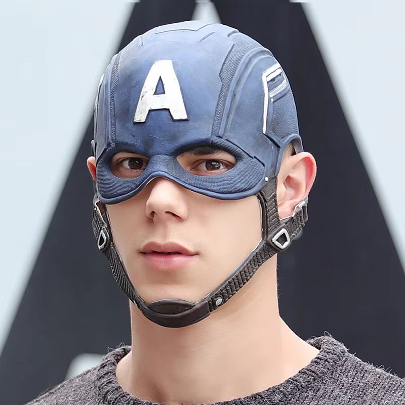 Hot Sale Latex Head Cover Cosplay American Film Captain Helmet