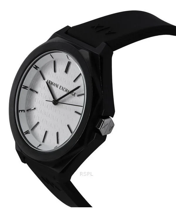 Armani Exchange Silicone Strap White Dial Quartz AX4600 Men's Watch