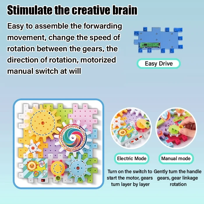 Educational STEM Electric Gears Blocks Toy