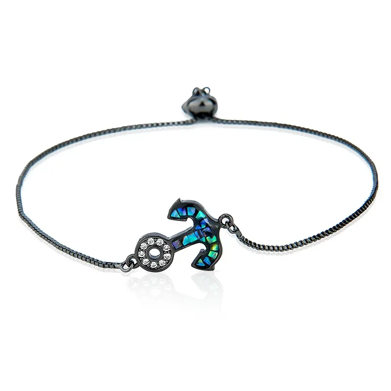 Ladies anchor pendant bracelet