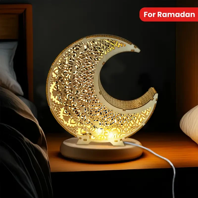 Wooden Moon Lantern LED Night Light