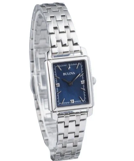Bulova Classic Sutton Diamond Accent Stainless Steel Blue Dial Quartz 96P245 Women's Watch