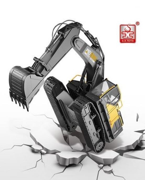 RC excavator Digger, 2.4G, 18CH, Alloy bucket, Smoke simulation