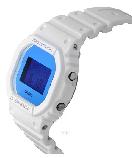 Casio G-Shock Digital White Resin Strap Quartz DW-5600TL-7 200M Men's Watch