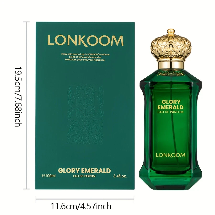 LONKOOM Glory Emerald Eau De Parfum for Men Citrus Oriental Scent
