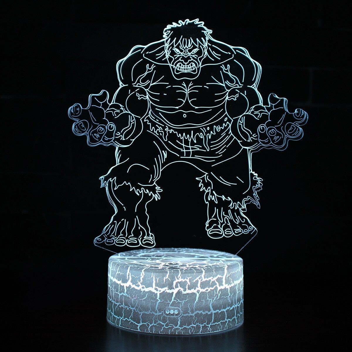 Hulk 3D Night LED Light, Power By USB, 7 Changeable colors