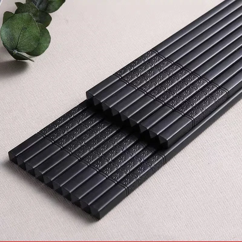 Black High-end Alloy Chopsticks Household Commercial Kam Fu Non-moldy