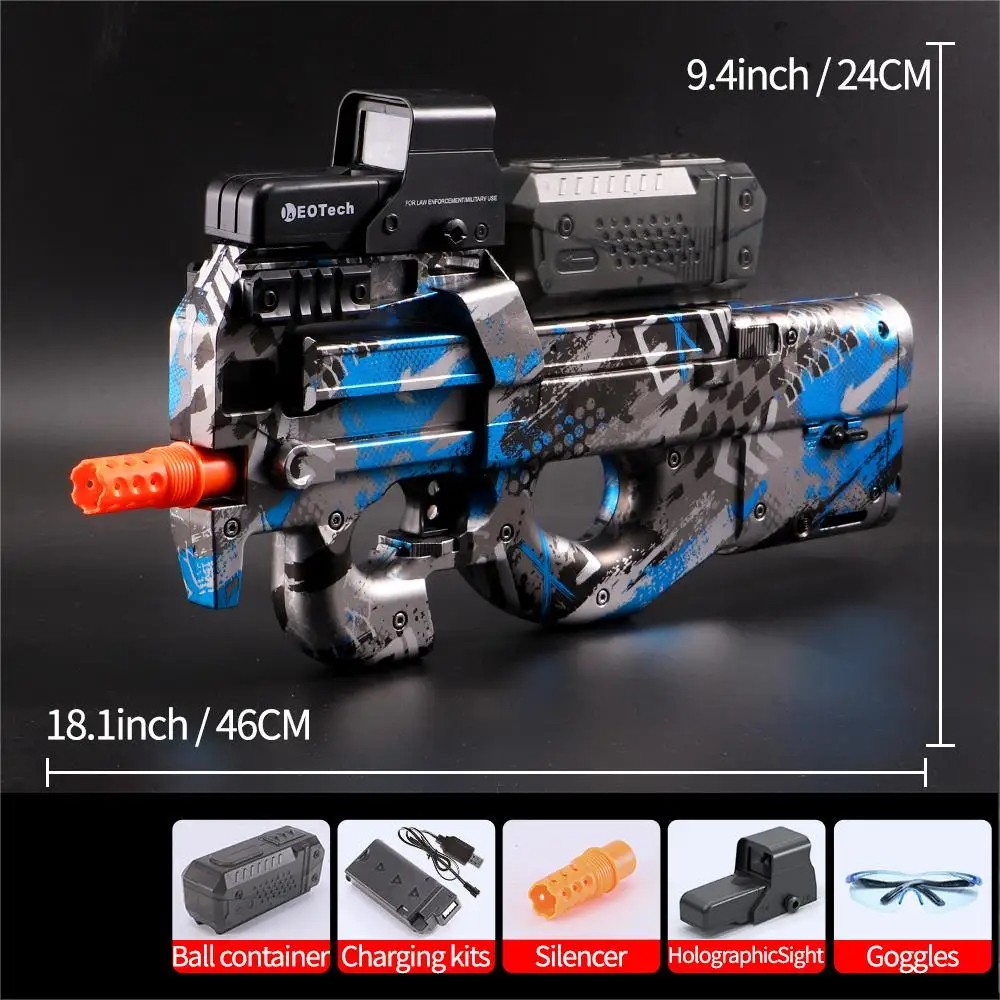 Electric Gel Gun in Transparent Black Fully Automatic Splatter Ball Toy