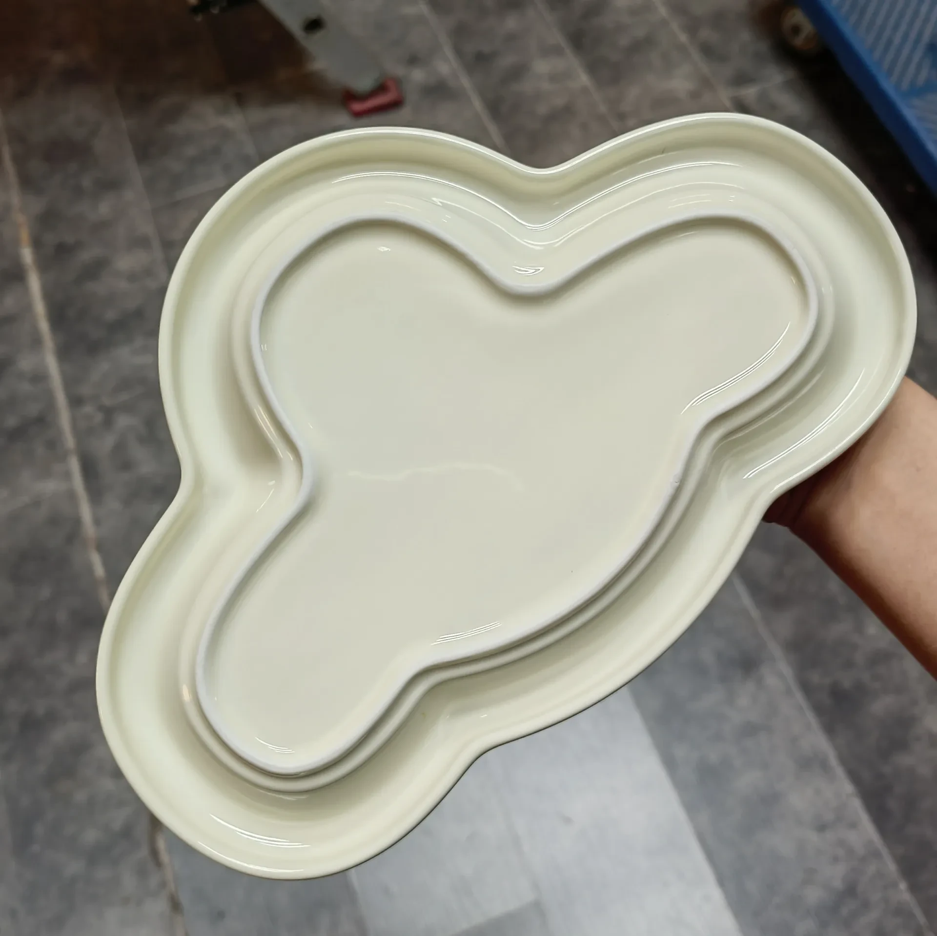 Ins Style Good-looking South Korea Cream Tableware Ceramic Cloud Dessert Plate