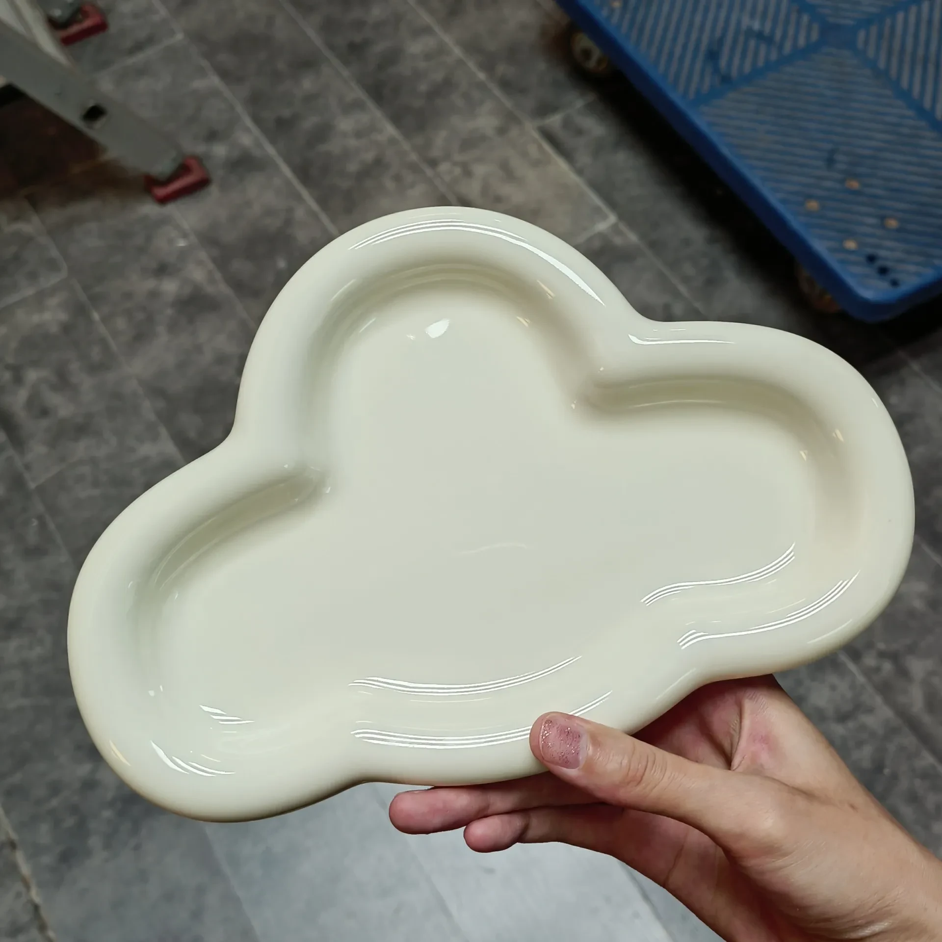 Ins Style Good-looking South Korea Cream Tableware Ceramic Cloud Dessert Plate