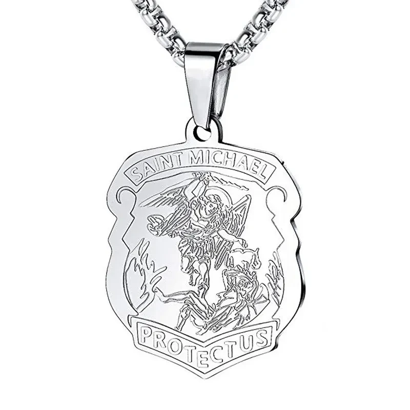 Archangel Saint Michael's Shield Church Pendant Necklace